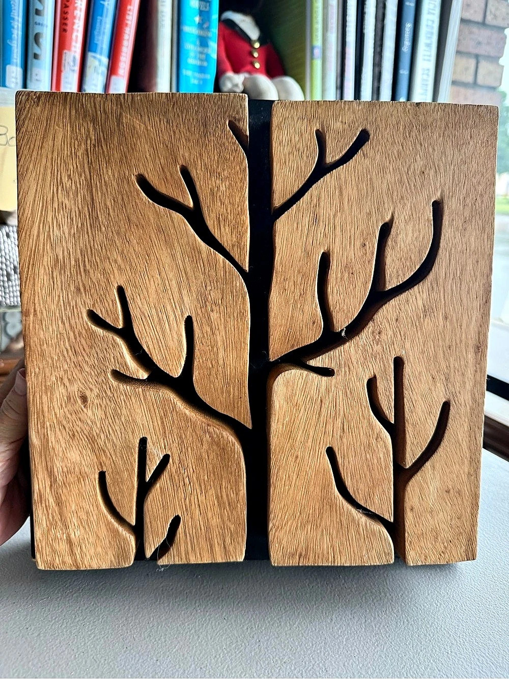 Wood Tree Wall Art in Brown & Black